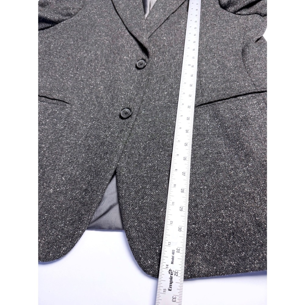 John Bartlett Mens 42R Blazer Charcoal Grey Salt Pepper Two Button Sport Coat - Picture 4 of 9
